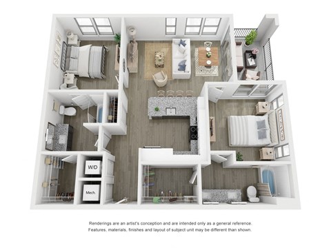 B3 Floor Plan at Link Apartments® Broad Ave, Memphis, 38112